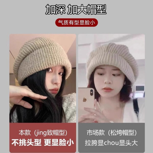 Children'S Winter New Warm Ear Protector Wool Hat Loose Big Head Circumference Internet Celebrity Stacking Hat - Image 4
