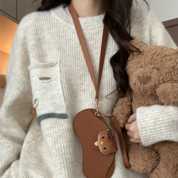 Crew Neck Lazy Wind Women'S Autumn And Winter New Wear Design Sense Knitted Sweater Loose Top Tide - Image 7