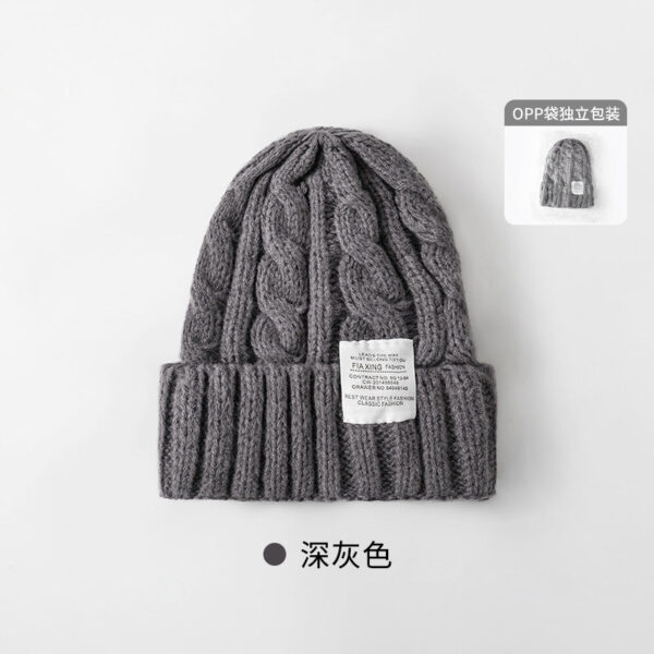 Solid Color Twist Female Autumn And Winter Student Warm Ear Protection Knitted Hat Couple Versatile Cold Hat - Image 24