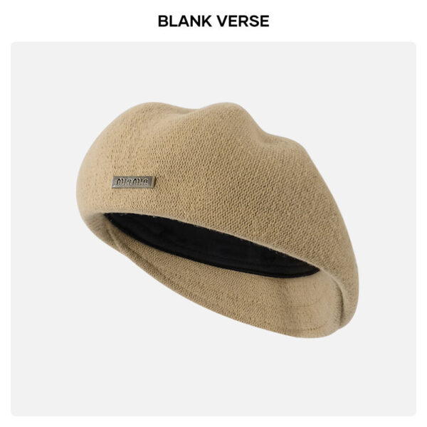 Autumn And Winter New Metal Standard Beret Children Big Head Circumference Show Face Small Reverse Wear Woolen Forward Hat - Image 12
