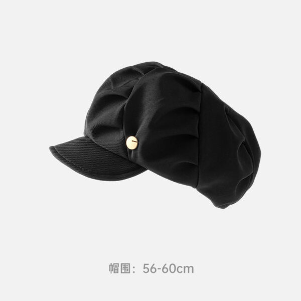 Autumn And Winter New Metal Standard Beret Children Big Head Circumference Show Face Small Reverse Wear Woolen Forward Hat - Image 21