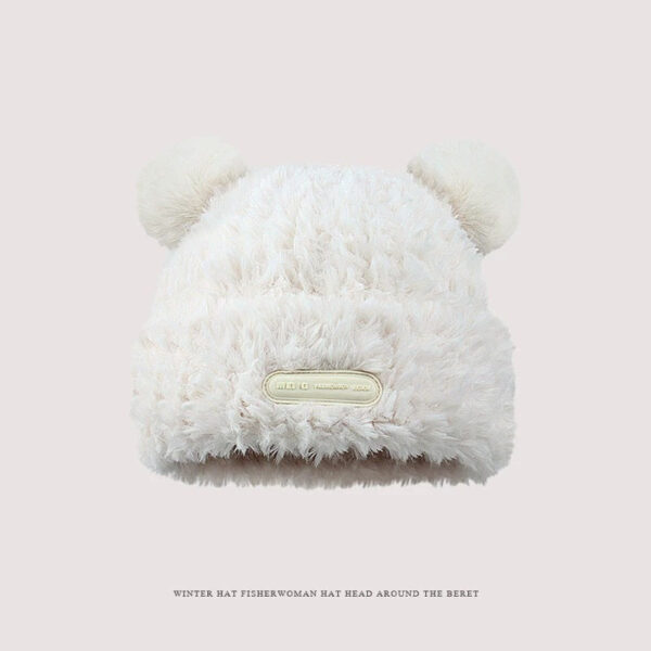 New Knitted Hat Children'S Winter Wool Stripes Show A Small Face Plush Warm Thickened Large Head Circumference Ear Protectors Stacking Hat - Image 10