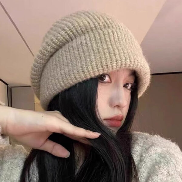 Children'S Winter New Warm Ear Protector Wool Hat Loose Big Head Circumference Internet Celebrity Stacking Hat - Image 2