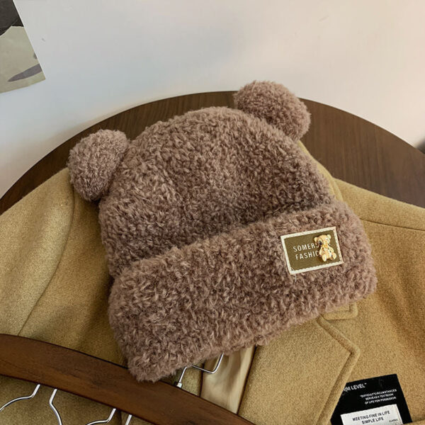 New Knitted Hat Children'S Winter Wool Stripes Show A Small Face Plush Warm Thickened Large Head Circumference Ear Protectors Stacking Hat - Image 34