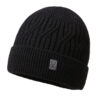 Men's Knitted Hat Winter Travel Warm Pullover Hat Outdoor Sports Youth Solid Color Simple Hat - Deer Label - Black, One size fits all