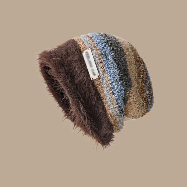 Maillard Pile Hat Children Winter Big Head Circumference Showing Face Small Wool Hat Warm Confinement Bag Head Knitted Cold Hat - Image 6