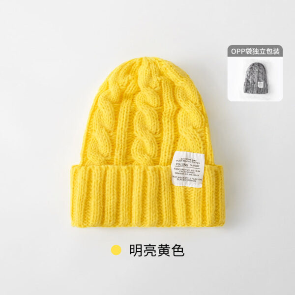 Solid Color Twist Female Autumn And Winter Student Warm Ear Protection Knitted Hat Couple Versatile Cold Hat - Image 30
