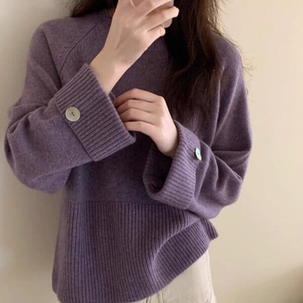 Loose Soft Waxy Comfortable And Thin Pullover Sweater Women'S Lazy Style Long-Sleeved Outer Wear Knitted Sweater - Image 6