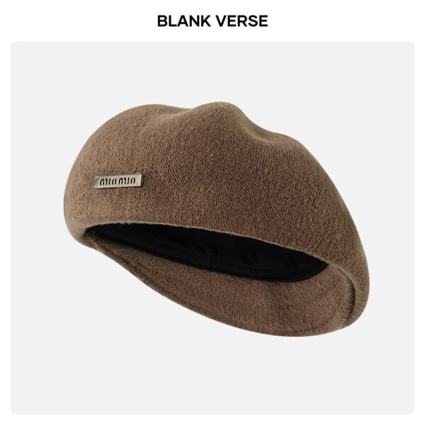 Autumn And Winter New Metal Standard Beret Children Big Head Circumference Show Face Small Reverse Wear Woolen Forward Hat - Image 16