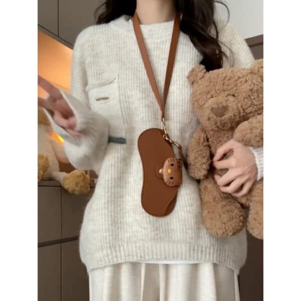 Crew Neck Lazy Wind Women'S Autumn And Winter New Wear Design Sense Knitted Sweater Loose Top Tide - Image 5