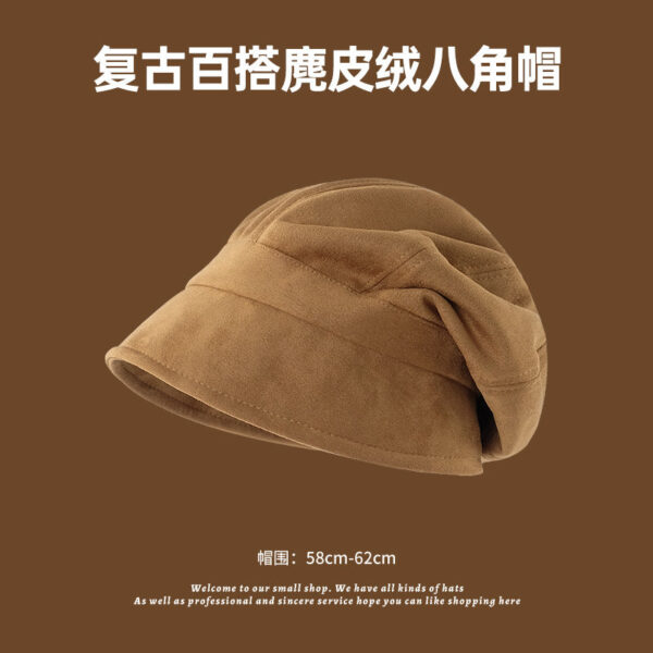 Autumn And Winter New Metal Standard Beret Children Big Head Circumference Show Face Small Reverse Wear Woolen Forward Hat - Image 26