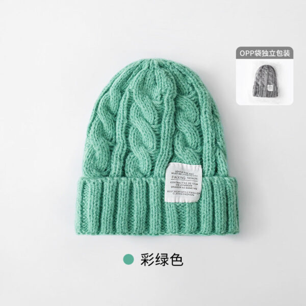 Solid Color Twist Female Autumn And Winter Student Warm Ear Protection Knitted Hat Couple Versatile Cold Hat - Image 22