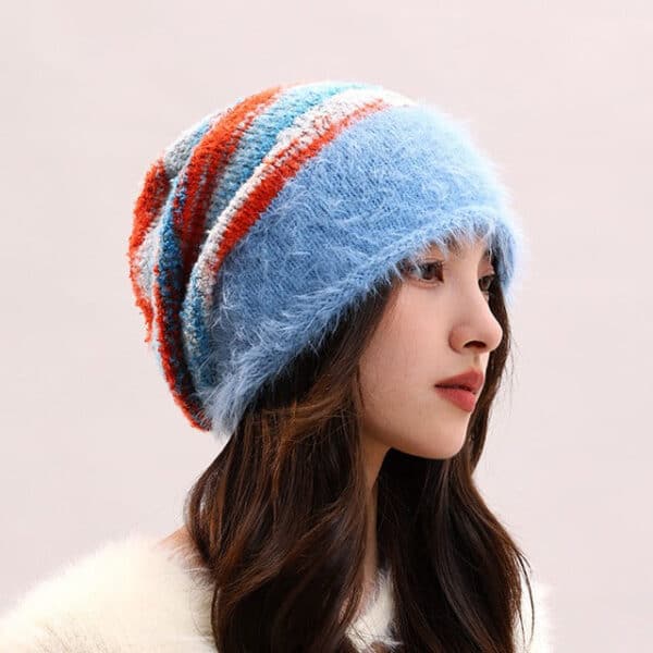 Maillard Pile Hat Children Winter Big Head Circumference Showing Face Small Wool Hat Warm Confinement Bag Head Knitted Cold Hat - Image 9