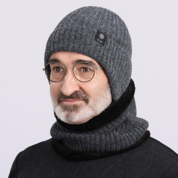Hat Men'S Winter Warm Wool Hat Thickened Ear Protector Winter Autumn And Winter Knitted Hat Men'S Winter - Image 4