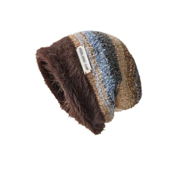 Maillard Pile Hat Children Winter Big Head Circumference Showing Face Small Wool Hat Warm Confinement Bag Head Knitted Cold Hat - Image 5
