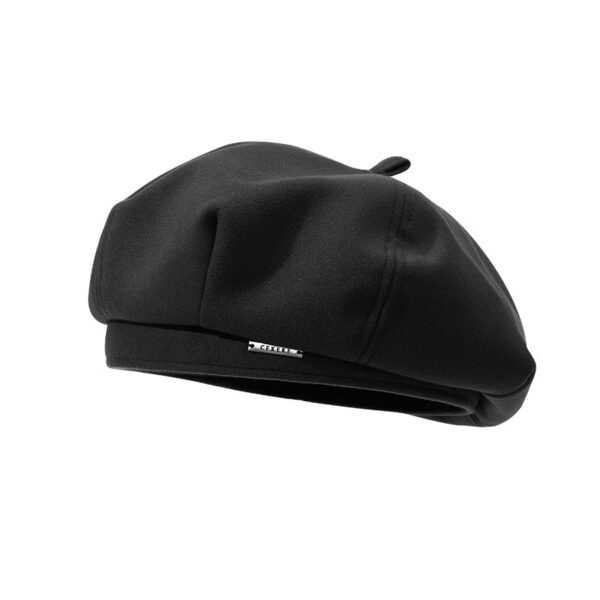 Autumn And Winter New Metal Standard Beret Children Big Head Circumference Show Face Small Reverse Wear Woolen Forward Hat - Image 17
