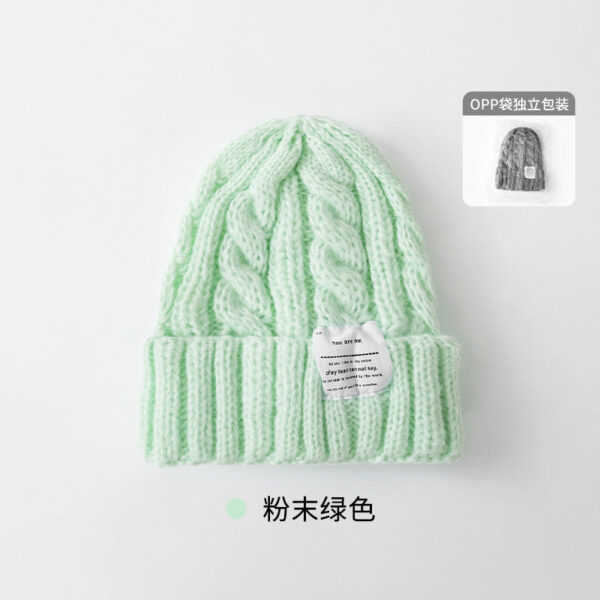 Solid Color Twist Female Autumn And Winter Student Warm Ear Protection Knitted Hat Couple Versatile Cold Hat - Image 31