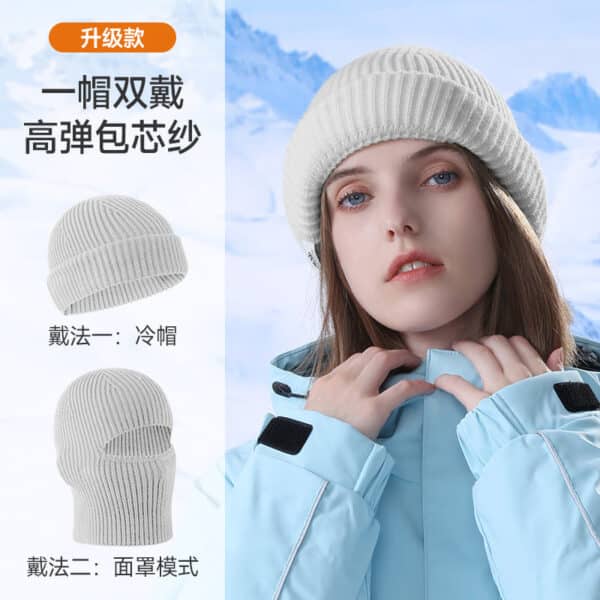 Free Shipping Autumn And Winter Warm Knitted Cold Hat Versatile Men'S Outdoor Riding Thickened Warm Headgear Windproof Breathable Mask - Image 12