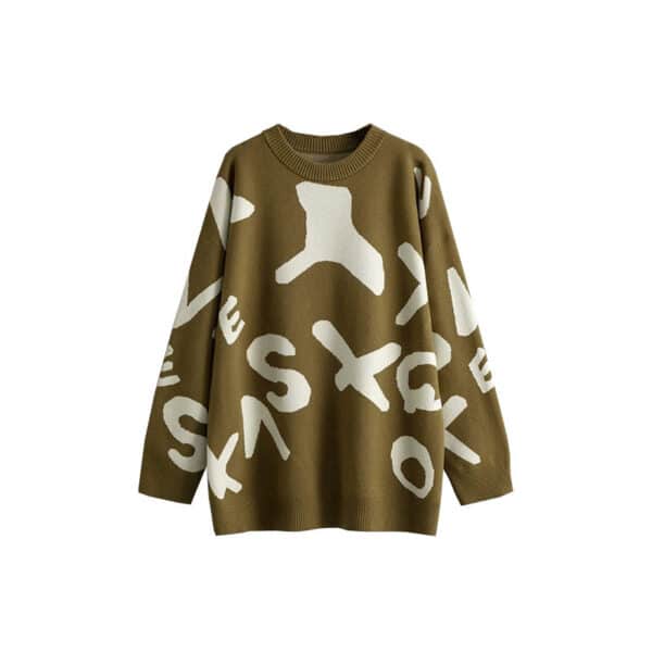 2024 Autumn And Winter New Knitted Sweater Women'S Medium And Long Jacquard Loose Bottoming Shirt Top - Image 5
