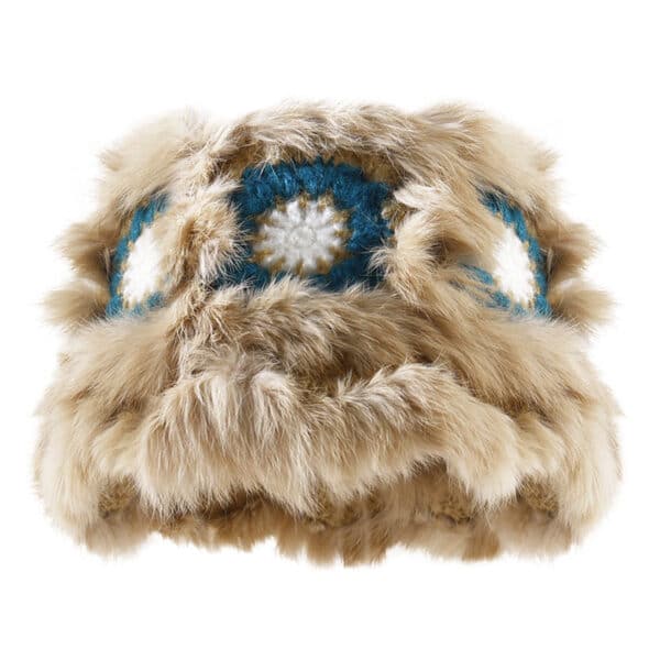 Big Puff Plush Rabbit Hair Handwoven Lion Dancing Hat Cold Fisherman Children Cute Plush Knitted Basin Women Hat - Image 9