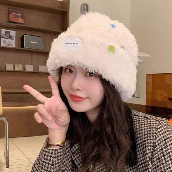 New Knitted Hat Children'S Winter Wool Stripes Show A Small Face Plush Warm Thickened Large Head Circumference Ear Protectors Stacking Hat - Image 21