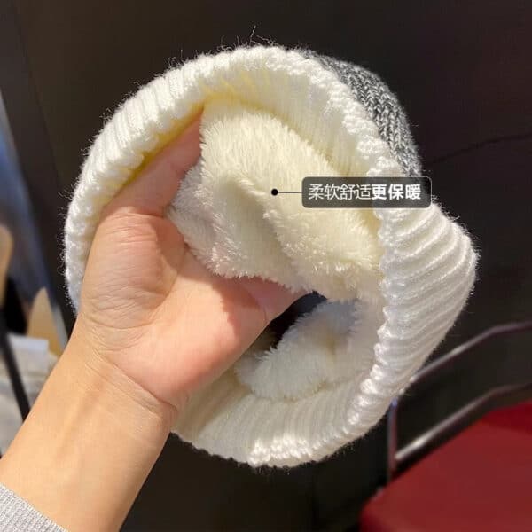 Men'S Autumn And Winter Trendy Warm Knitted Hat Velvet Ear Protector Wool Women'S Headgear Hat-3Pcs - Image 4