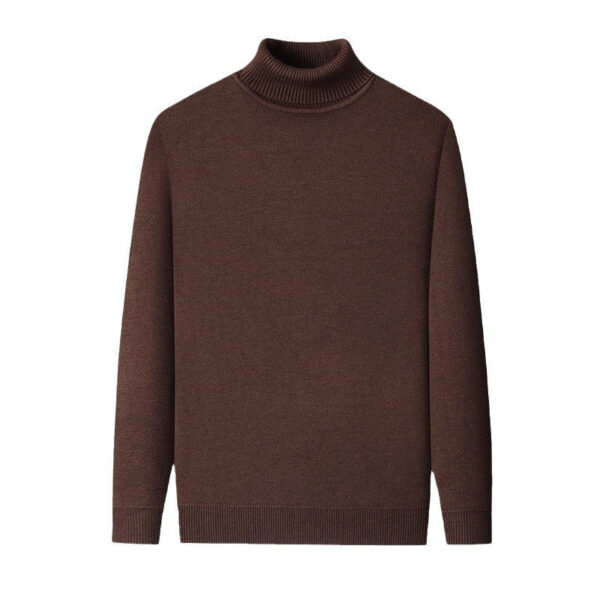 Semi-Turtleneck Fleece Thickened Men'S Winter New Warm Integrated Fleece, Bottomed Knitted Sweater - Image 5