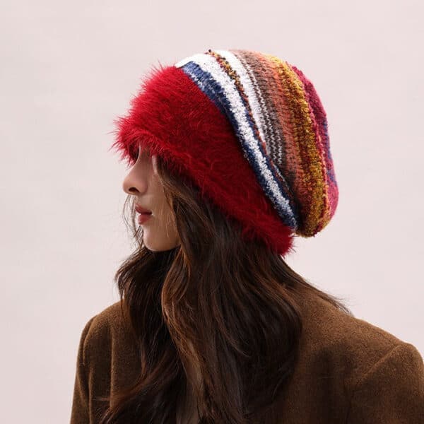Maillard Pile Hat Children Winter Big Head Circumference Showing Face Small Wool Hat Warm Confinement Bag Head Knitted Cold Hat - Image 8