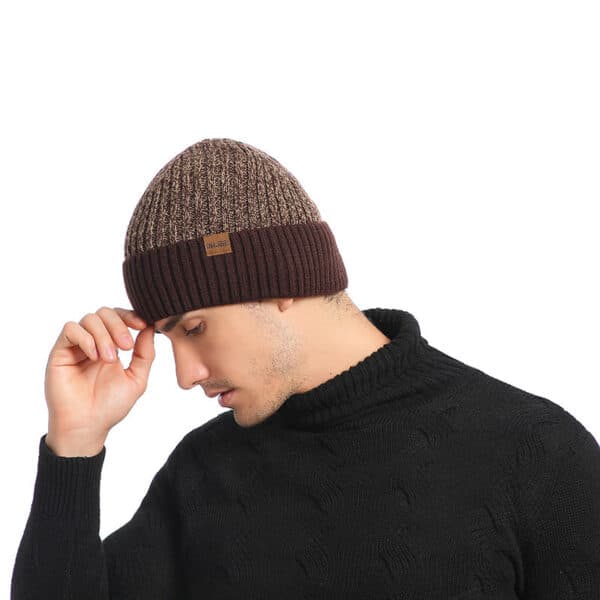 Winter Men'S Double Wool Hat Adult New Fleece Warm Knitted Hat - Image 2