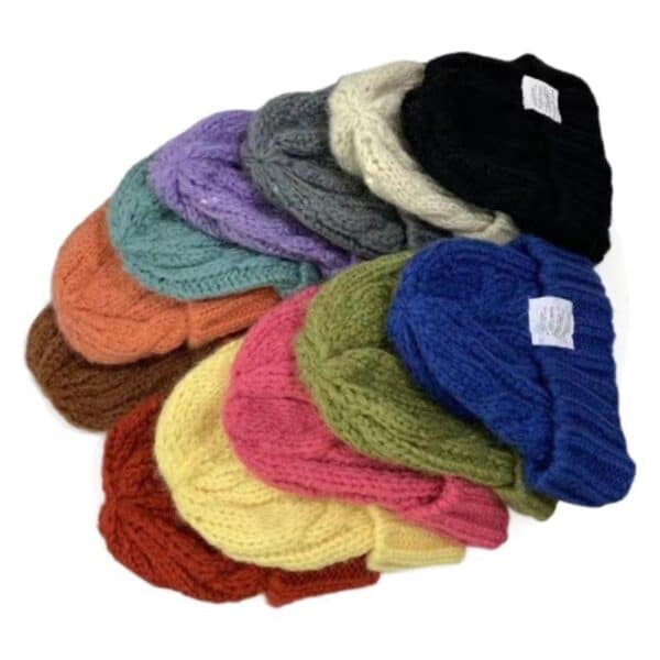 2Pcs- Women'S Rough Knitted Hat-Autumn And Winter Versatile Big Head Circumference Green Loose Ins Tide Shows Small Face - Image 4