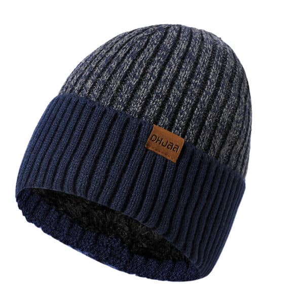 Winter Men'S Double Wool Hat Adult New Fleece Warm Knitted Hat - Image 11