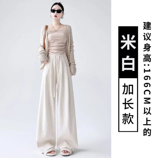 Dark Gray Glutinous Rice Casual Pants Women'S Straight Autumn And Winter New Large Size  Wide-Leg Pants - Image 13