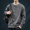 Couple Sweater Men's Loose Autumn and Winter New Design Trendy Brand Full of Printed Tops Men - Dark gray, M