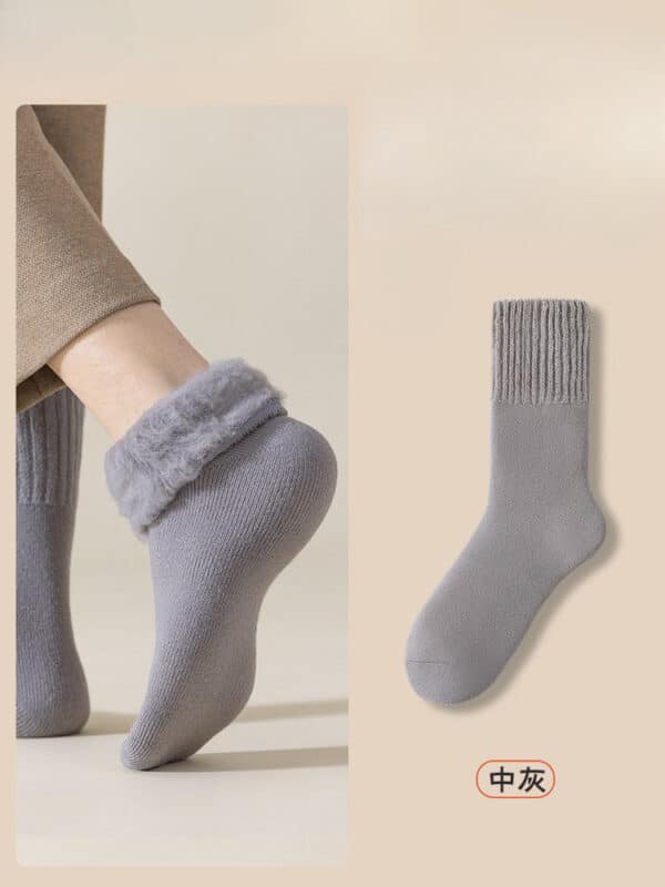 2 Prs-Heat Storage High Tube Socks Men'S Piled And Thickened Warm Medium Tube Sweat-Absorbing And Breathable Stockings - Image 6