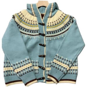 Jacquard Sweater for Women's Autumn and Winter New Horn Buckle Knitted Cardigan Jacket for Women