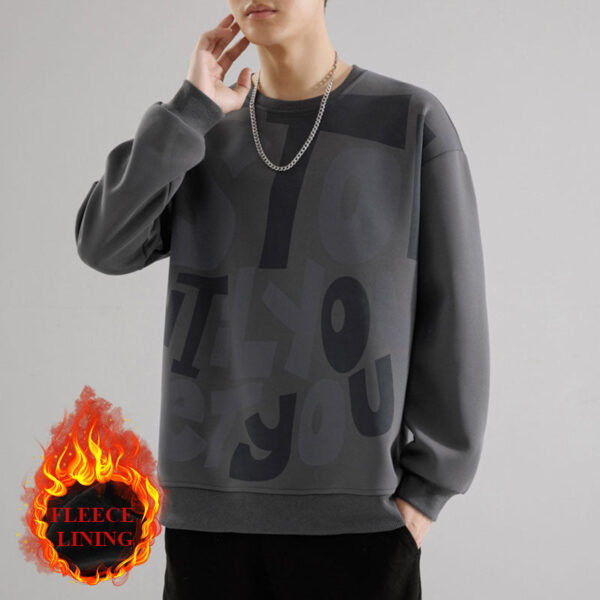 Autumn And Winter Large Size Japanese Simple Casual Sweater Men'S Casual Hoodie - Image 2